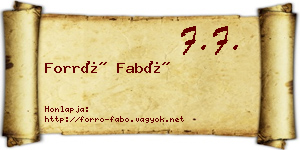 Forró Fabó névjegykártya